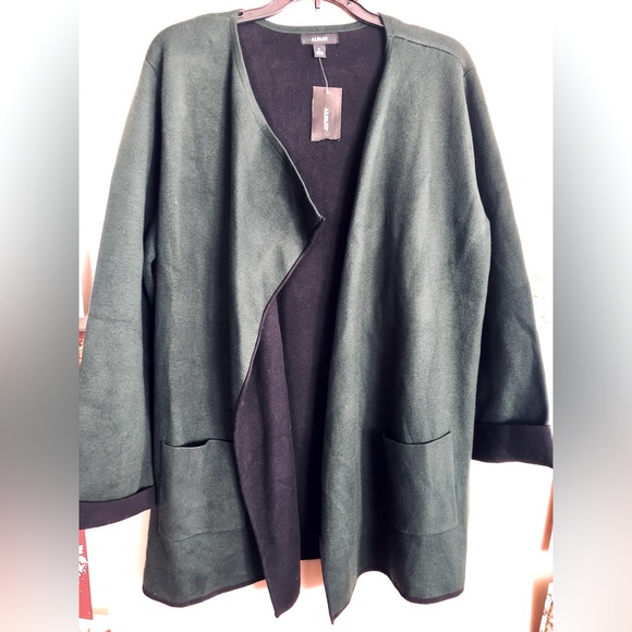 Alfani Sweaters - NWT  ALFANI Green & Black Sweater Cardigan Jacket   Size M